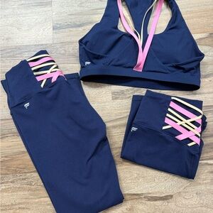 Fabletics Navy and Pink Activewear Set